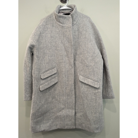 J. Crew Cocoon Italian Stadium Cloth Nello Gori Heathered Grey Coat Size 20 - Picture 1 of 10